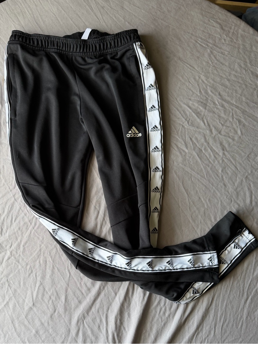 Adidas women’s Black Track Pants with Logo Tape